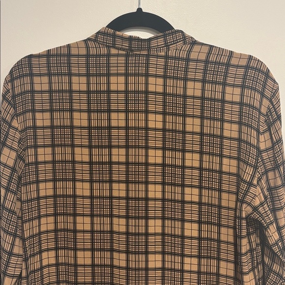 Zara Tan and Black Plaid Shirt - Picture 6 of 10